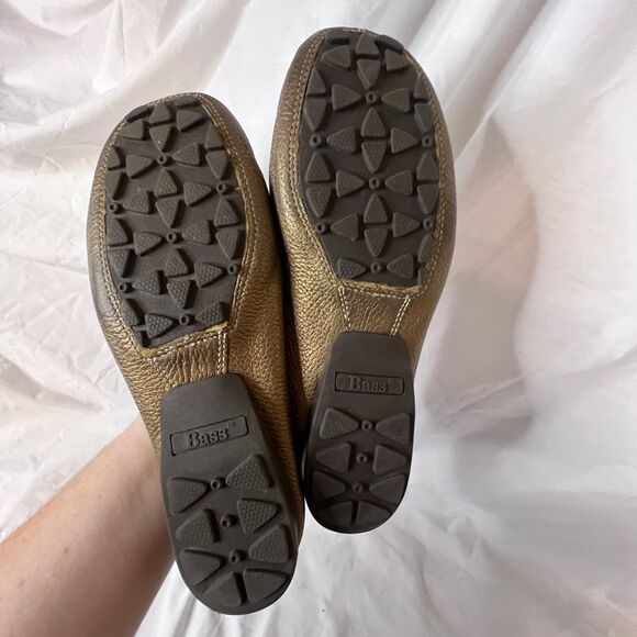 Bass Women's Selene Slip On Mules size 6.5 M Upper Leather Gold color beaded - Picture 4 of 7